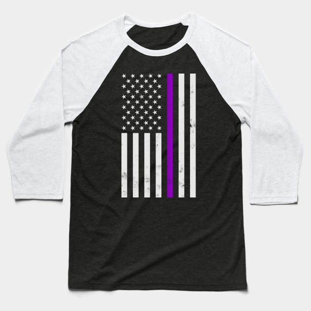 National Purple Heart Day American US Flag Vintage Baseball T-Shirt by Luluca Shirts